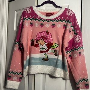Strawberry Shortcake Pink and White Sweater